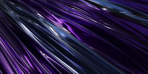 Poster - Illustration of a 3D rendered abstract background with purple and black lines 3d render