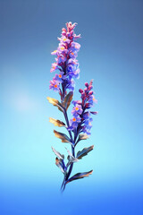 Poster - An vibrant image of a Blue vervain (Verbena hastata) splashed in bright paint,  Generative AI technology.