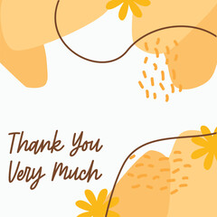 Wall Mural - Thank you minimalist square banner template. Suitable for social media posts, flyer,backgroud and web internet ads