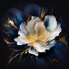 Wall Mural - Abstract flower, delicate botanical floral background. Generative AI.
