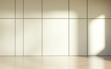 Poster - Illustration of an empty room with a minimalistic design and neutral color palette 3d render