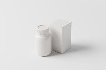 Canvas Print - white plastic medicine bottle