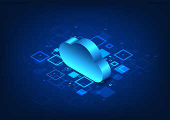 Poster - Cloud technology background It is a technology that helps to collect important information through the internet network. can share information to other people It is a secure system.