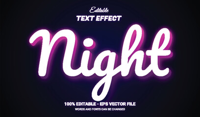 Canvas Print - night editable 3d text effect