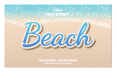 Wall Mural - beach elegant 3d editable text effect