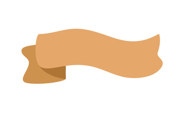 Wall Mural - Brown ribbon banner icon, Web design element. Hand drawn vector illustration. Place for your text for business, greeting card and holidays copy space