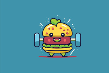 Poster - burger gym logo vector