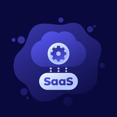 Wall Mural - SaaS platform icon with a cloud, vector design