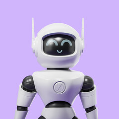 Poster - Cute smiling white and black AI robot