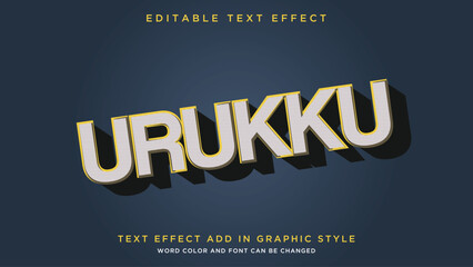 Modern and vintage typography and editable vector text style effect Urukku text style theme