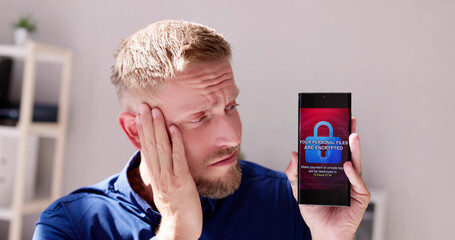 Poster - Ransomware Cyber Attack Showing Personal Files Encrypted