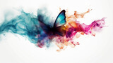 Fototapeta Motyle - Multicolored Smoky Butterfly background. Generative ai.