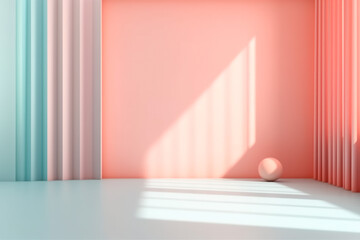 Wall Mural - abstract pastel color studio background for product presentation. empty room with shadows of window.