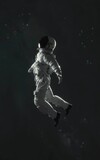 Fototapeta Kosmos - 3D illustration of astronaut flying in space. 5K realistic science fiction art. Elements of image provided by Nasa