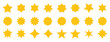 Gold Star collection. Stars icon collection. Star icon set. Rating star signs collection in flat style