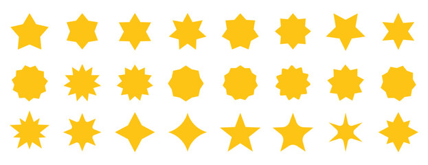 Wall Mural - gold star collection. stars icon collection. star icon set. rating star signs collection in flat sty