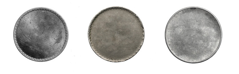 Wall Mural - old empty silver coin on a transparent isolated background. png	