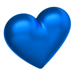 Wall Mural - blue heart isolated on transparent background 3d render