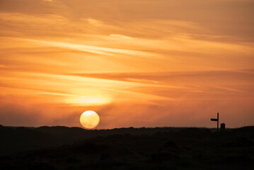 Wall Mural - Beauitful sunrise and sunset landscape image of Kynance Cove in Cornwall England with colourful sky