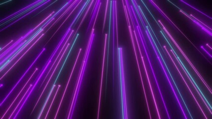 Poster - neon light line abstract background with rays, neon line background