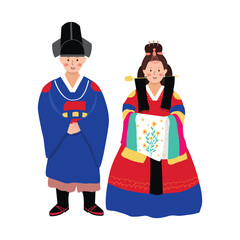 two people in traditional clothes Korea