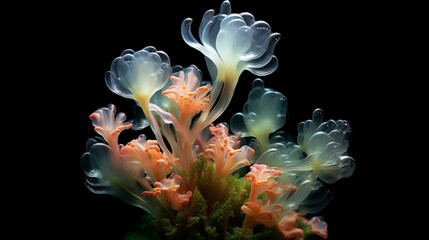 Wall Mural - Underwater photography of marine plants. IA generative.