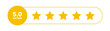 © Showrov - 5 Star rating, customer review with gold stars flat vector icons for apps and websites. set of stars isolated on white background. Star icon. Stars in modern simple flat style vector