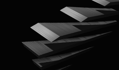 Poster - 3d illustration background with black and white arrows 

