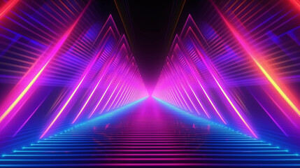 Wall Mural - Neon colors vaporwave futuristic background. IA generative.