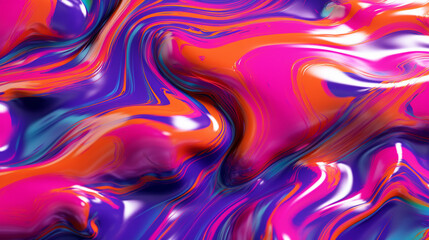 Wall Mural - Neon multicolor metallic liquid background. IA generative.

