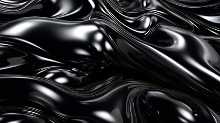 Wall Mural - Neon black metallic liquid background. IA generative.
