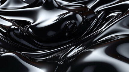 Wall Mural - Neon black metallic liquid background. IA generative.
