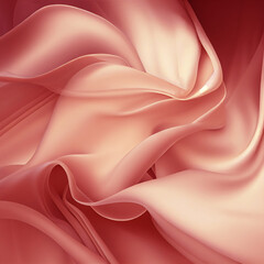 Wall Mural - Pink and red background texture, silk material in smooth waves and folds, elegant luxury soft pink background, wavy curvy drapes and folds in swirl pattern. AI Generative.