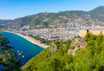 Wall Mural - Alanya fortress and Cleopatra beach, Turkey