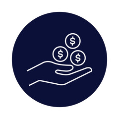 Poster - money, hand, dollar, fund collect, fund, money on hand icon