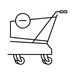 Sticker - cart, remove cart, cross, shopping cart icon