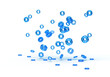 © Romafa - 3d render illustration of a pattern of transparent blue bearings. Illustration on the topic of mechanisms, mechanics, technologies, production, industry. Transparent background.
