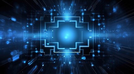 Poster - Modern concept of high technology, science, futuristic technologies. Abstract digital high tech city design for banner background