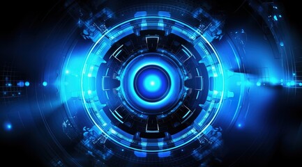 Poster - Modern concept of high technology, science, futuristic technologies. Abstract digital high tech city design for banner background
