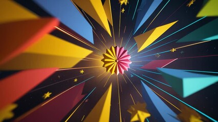 Poster - Multicolored glowing lights explode on transparent background. Generative ai