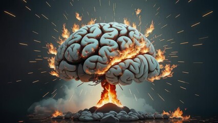 Poster - Abstract colorful brain, idea concept. Generative ai