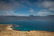 Beach and Landscape town views, from La Graciosa off the coast of Lanzarote in the canary islands spain