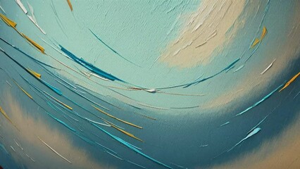 Poster - Impressionistic mint pastel colors modern abstract. Generative ai