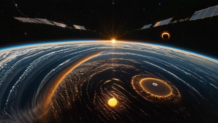 Poster - Planet Earth viewed from space sun. Generative ai