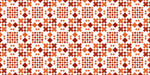 Poster - Orange geometric shapes that make up the tiles.
 Vector pattern for design and decoration, on a seamless surface. Seamless repeating pattern.