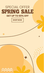 Wall Mural - Spring Sale minimalist square banner template. Suitable for social media posts, flyer,backgroud and web internet ads