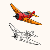 Fototapeta Tematy - Plane vector illustration with outline.