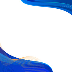 Abstract blue curve corner border or blue wave border for a certificate or business background