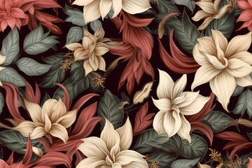 Wall Mural - Seamless Botanical Pattern. Ai generative