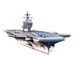 aircraft carrier isolated on white created with generative ai